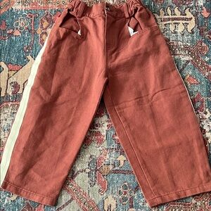 Kids' Rust Pants with Cream Stripe
